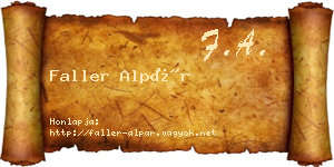 Faller Alpár névjegykártya